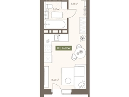 Продается Студия ЖК НОВА на Московском, 24.97  м&sup2;, 5099533 рублей