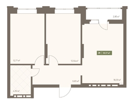 Продается 2-комнатная квартира ЖК НОВА на Московском, 56.17  м&sup2;, 9110221 рублей