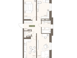 Продается 3-комнатная квартира ЖК НОВА на Московском, 78.27  м&sup2;, 11910274 рублей