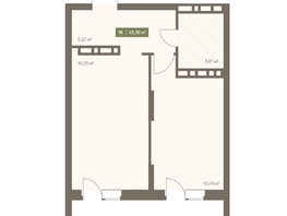 Продается 1-комнатная квартира ЖК НОВА на Московском, 43.38  м&sup2;, 7695612 рублей