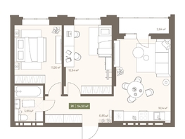 Продается 2-комнатная квартира ЖК НОВА на Московском, 54.5  м&sup2;, 8884450 рублей
