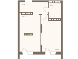 Продается 1-комнатная квартира ЖК НОВА на Московском, 43.38  м&sup2;, 8242200 рублей