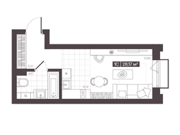 Продается 1-комнатная квартира  Жилой квартал «Моне», 28.17  м², 5066733 рублей