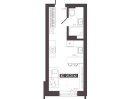 Продается 1-комнатная квартира  Жилой квартал «Моне», 25.35  м², 4403802 рублей