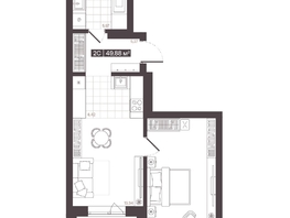 Продается 2-комнатная квартира  Жилой квартал «Моне», 49.88  м², 8709048 рублей
