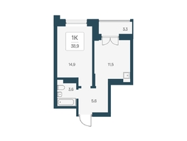 Продается 1-комнатная квартира ЖК Расцветай на Кропоткина, дом 1, 38.9 м², 7600000 рублей