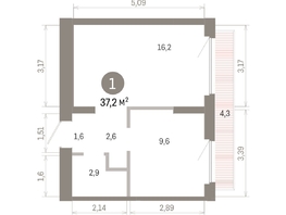 Продается 1-комнатная квартира ЖК Пшеница, 6.1, 37.21  м&sup2;, 6310000 рублей