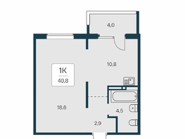 Продается 1-комнатная квартира ЖК Квартал на Игарской, дом 3 пан, 40.8 м², 5450000 рублей