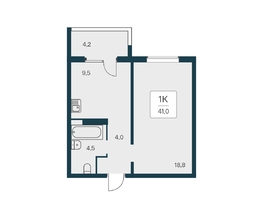 Продается 1-комнатная квартира ЖК Квартал на Игарской, дом 1, 40.6 м², 6250000 рублей