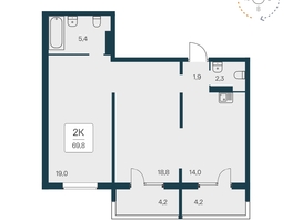 Продается 2-комнатная квартира ЖК Квартал на Игарской, дом 1, 69.3 м², 8250000 рублей