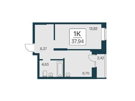 Продается 1-комнатная квартира ЖК Квартал на Игарской, дом 2 мон, 37.94 м², 5500000 рублей