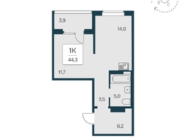 Продается 1-комнатная квартира ЖК Квартал на Игарской, дом 4 пан, 44.3 м², 5600000 рублей