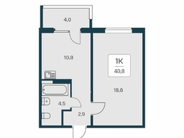 Продается 1-комнатная квартира ЖК Квартал на Игарской, дом 3 пан, 40.8 м², 6110000 рублей