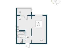 Продается 1-комнатная квартира ЖК Квартал на Игарской, дом 1 мон, 40.1 м², 5550000 рублей