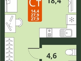 Продается Студия ЖК Тайгинский парк, дом 4, 27.9 м², 4880000 рублей