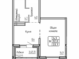 Продается 1-комнатная квартира ЖК Самоцветы, Бирюза дом 2, 33.7 м², 3850000 рублей
