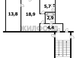 Продается 2-комнатная квартира Флотская ул, 46.4 м², 2970000 рублей