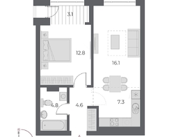 Продается 2-комнатная квартира ЖК ОСКАР, дом 1, 48.5 м², 9450000 рублей