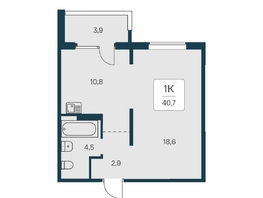 Продается 1-комнатная квартира ЖК Квартал на Игарской, дом 3 пан, 40.7 м², 5700000 рублей