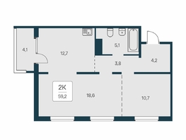 Продается 2-комнатная квартира ЖК Квартал на Игарской, дом 3 пан, 59.2 м², 7250000 рублей