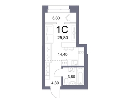 Продается Студия ЖК Lemont (Лемонт), башня Marée, 25.8 м², 6066400 рублей
