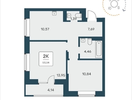 Продается 2-комнатная квартира ЖК Расцветай на Авиастроителей, 53.04 м², 8750000 рублей