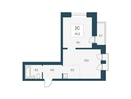 Продается 2-комнатная квартира ЖК Расцветай на Кропоткина, дом 1, 41.3 м², 7900000 рублей