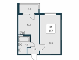 Продается 1-комнатная квартира ЖК Квартал на Игарской, дом 3 пан, 40.7 м², 6110000 рублей