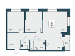Продается 3-комнатная квартира ЖК Расцветай на Дуси Ковальчук, 72.27 м², 11550000 рублей