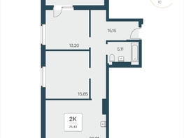 Продается 2-комнатная квартира АК Тайм Парк, 75.43 м², 10300000 рублей