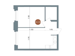 Продается 2-комнатная квартира ЖК 19/56 Кварталы Телецентра, сек 4, 40.48  м², 7230000 рублей