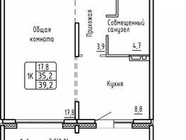 Продается 1-комнатная квартира ЖК Самоцветы, Бирюза дом 2, 39.1 м², 5350000 рублей