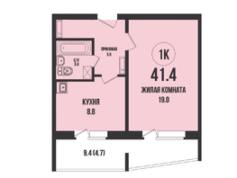 Продается 1-комнатная квартира ЖК Династия, дом 904, 41.4 м², 5400000 рублей