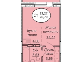 Продается Студия ЖК Пролетарский, 26.7 м², 4031700 рублей