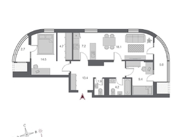 Продается Студия ЖК Беринг, дом 2, 83.1 м², 14350000 рублей