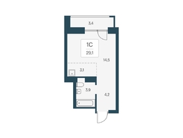 Продается Студия ЖК Расцветай на Кропоткина, дом 1, 29.1 м², 6050000 рублей