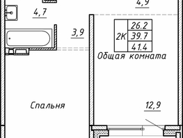 Продается 2-комнатная квартира ЖК Гренландия, Лес дом №5, 41.4 м², 5550000 рублей