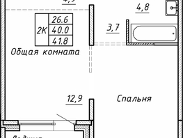 Продается 2-комнатная квартира ЖК Гренландия, Лес дом №5, 41.8 м², 5550000 рублей
