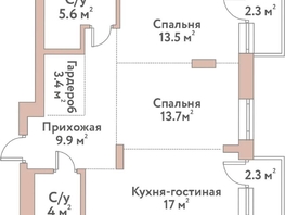 Продается 3-комнатная квартира ЖК Флора и Фауна, 18а, 67.1  м&sup2;, 17150000 рублей