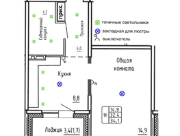 Продается 1-комнатная квартира ЖК Самоцветы, Бирюза дом 2, 34.1  м², 5030000 рублей