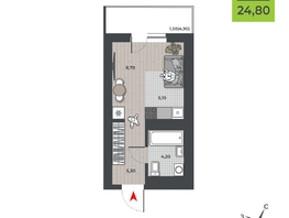 Продается Студия ЖК ДНК, 23.3  м², 3589242 рублей