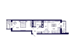 Продается 2-комнатная квартира ЖК Grando (Грандо), 48.9 м², 9300000 рублей