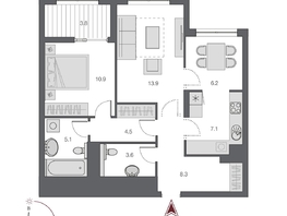 Продается 2-комнатная квартира ЖК Дом Нобель, 60.7  м², 15050000 рублей
