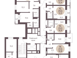Продается 2-комнатная квартира ЖК Зеленый город, дом 1, 67.3  м², 8238400 рублей