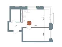 Продается 2-комнатная квартира ЖК 19/56 Кварталы Телецентра, сек 4, 37.77 м², 7330000 рублей