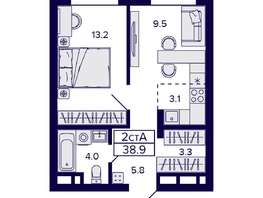 Продается 2-комнатная квартира ЖК Citatum (Цитатум), 38.9  м², 7550000 рублей