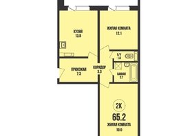 Продается 2-комнатная квартира ЖК Династия, дом 906, 65.2  м², 7000000 рублей
