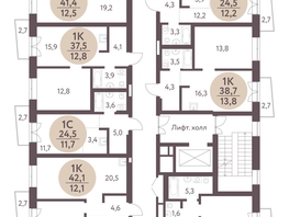 Продается 1-комнатная квартира ЖК Зеленый город, дом 1, 41.1 м², 5519600 рублей