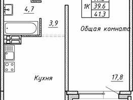 Продается 1-комнатная квартира ЖК Гренландия, Лес дом №5, 41.3  м², 5410000 рублей