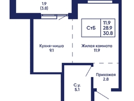 Продается Студия ЖК Gorizont (Горизонт), дом 2, 30.8 м², 4750000 рублей